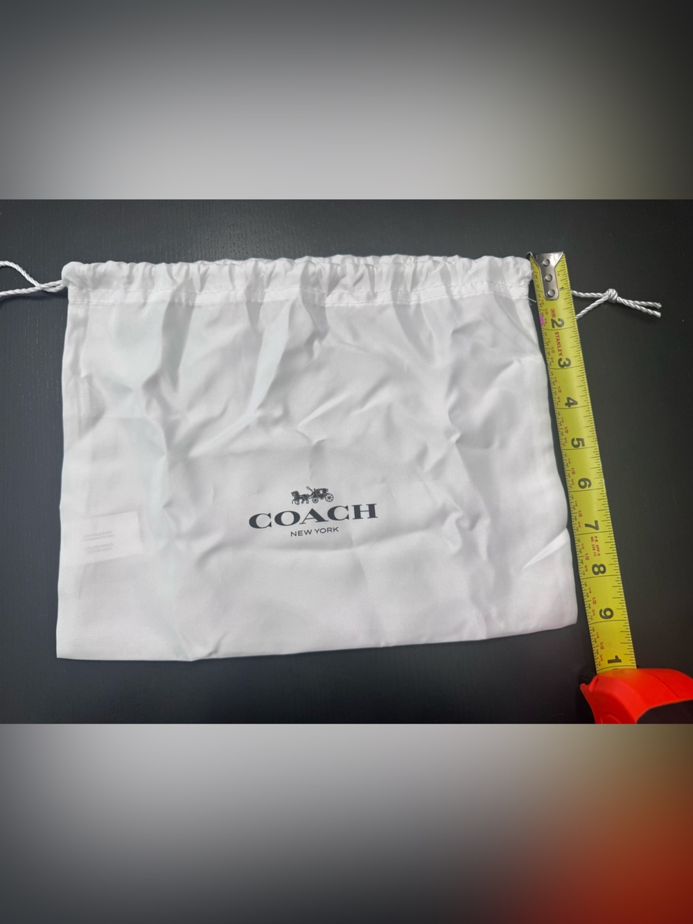 Coach White Drawstring Logo Pouch - Picture 3 of 4